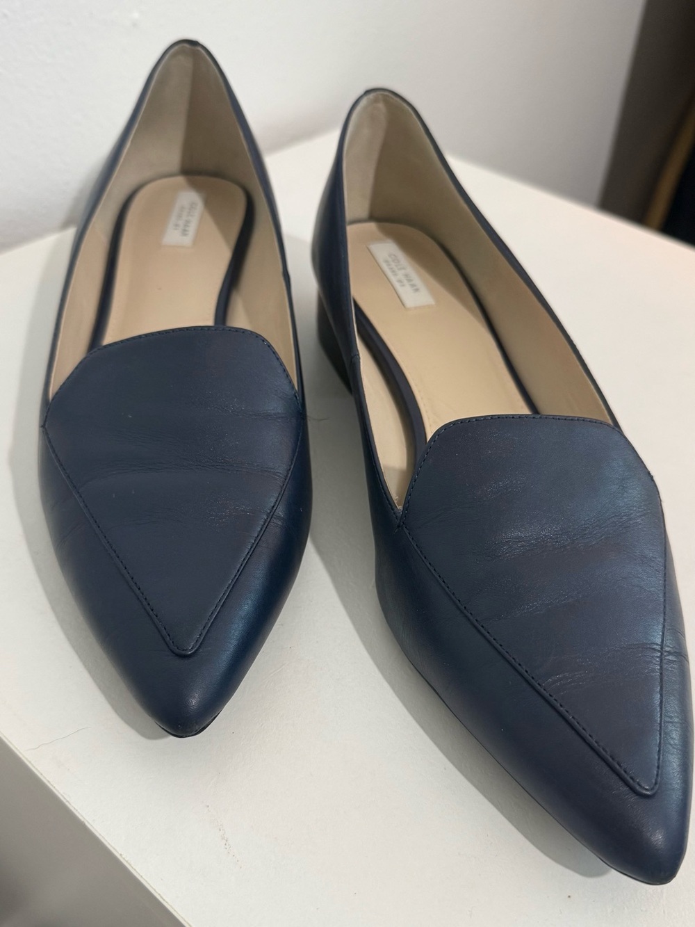 Cole Haan Classic Women's Pointed Toe Loafers in Navy - Picture 16 of 16